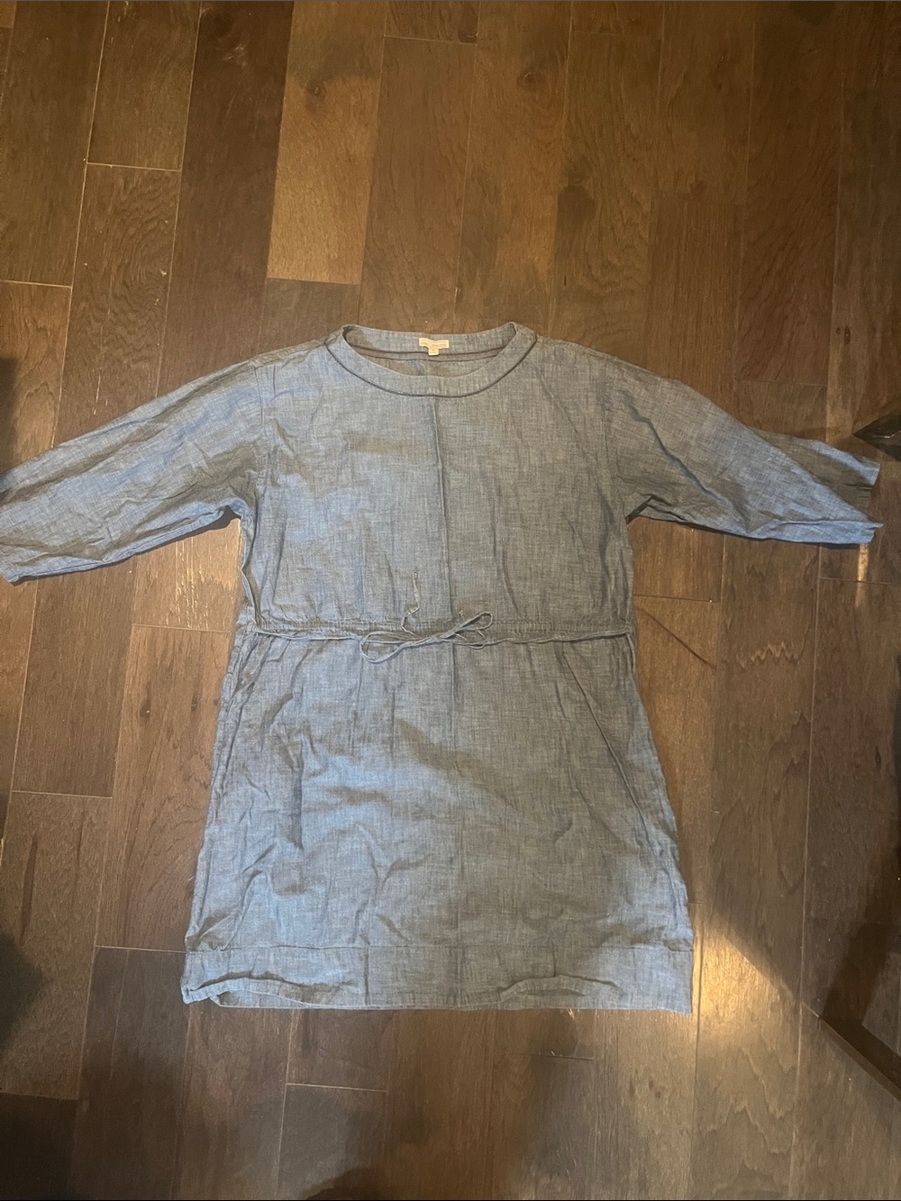 Denim Chambry/Blue Drawstring cotton Dress
